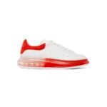 Alexander McQueen Oversized Sneaker Clear Sole WHITE RED