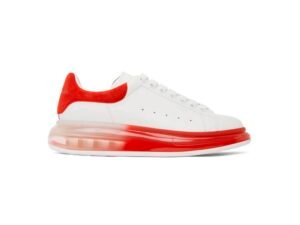 Alexander McQueen Oversized Sneaker Clear Sole WHITE RED